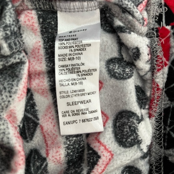 Disney Mickey Mouse Sleepwear with Red and Black Accents - Picture 2 of 2